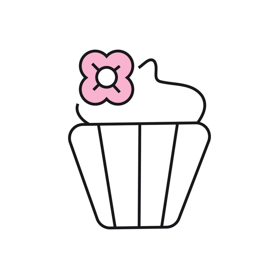 Cup cake. Colored icon. Isolated vector