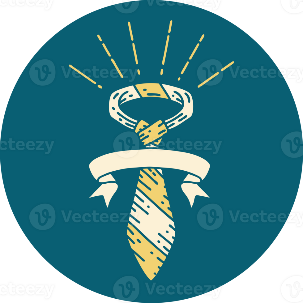 icon of a tattoo style office tie png