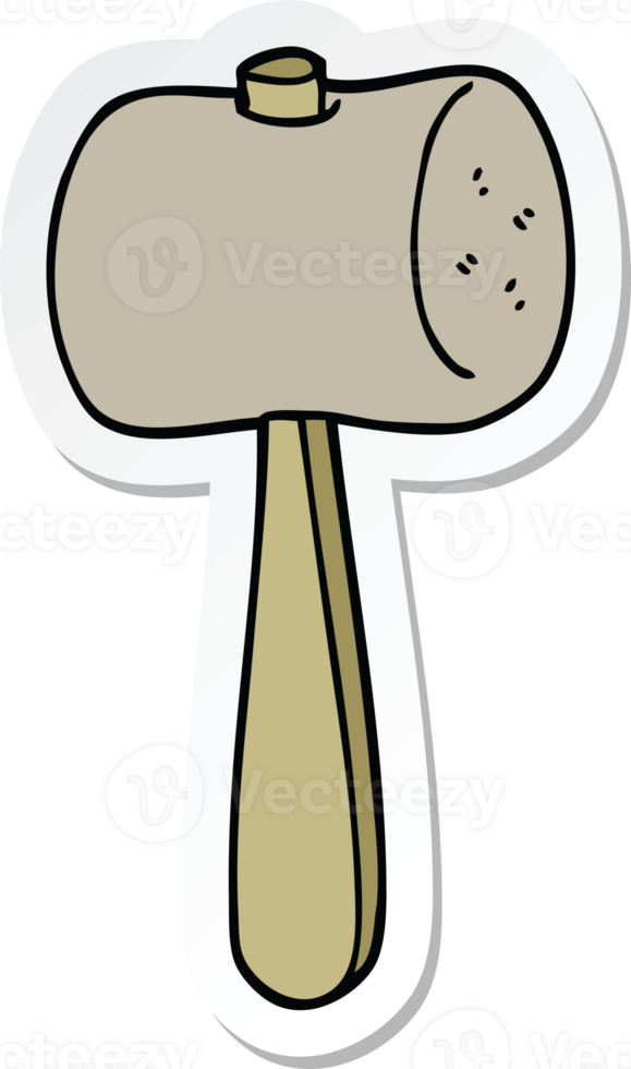 sticker of a cartoon mallet png