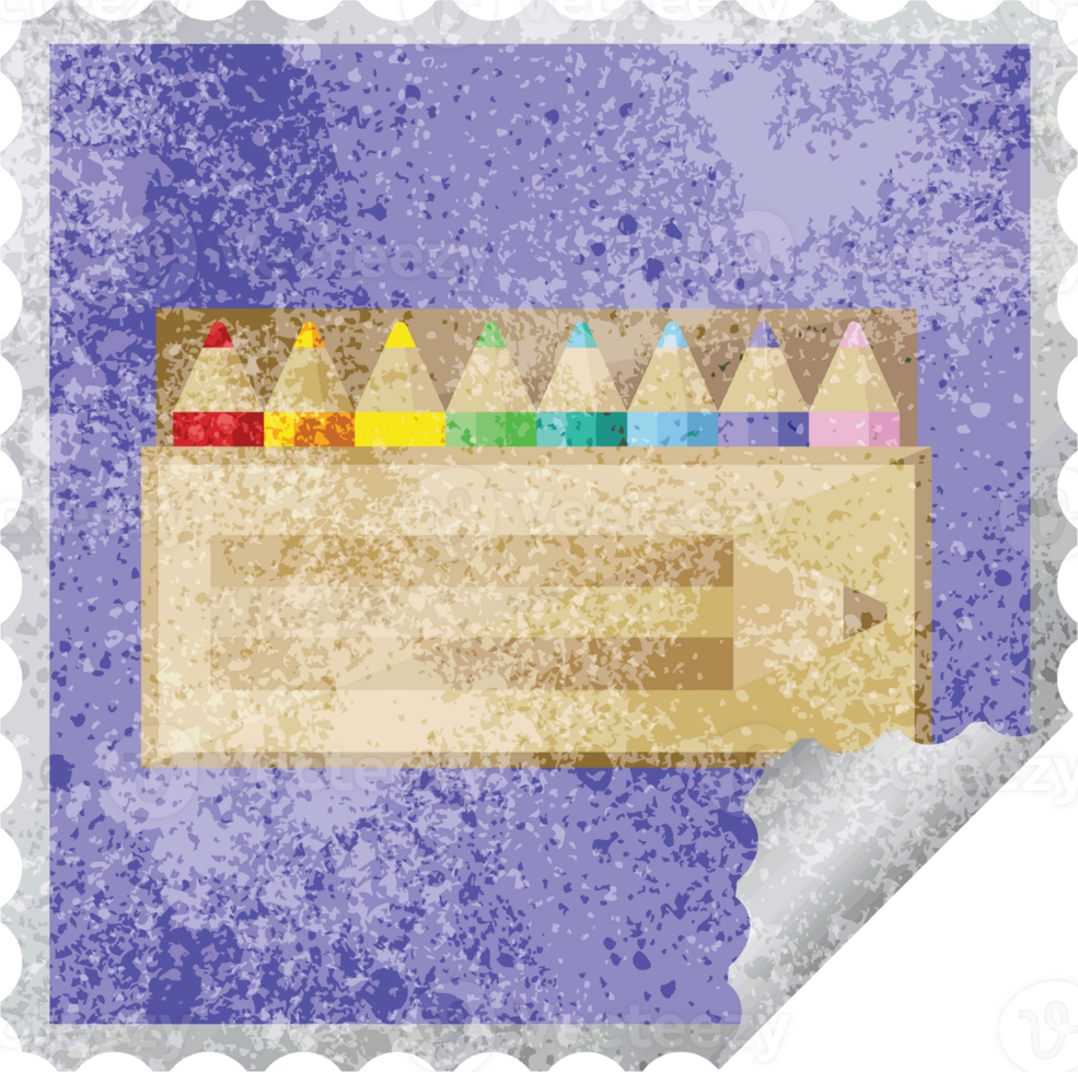 pack of coloring pencils graphic square sticker stamp png