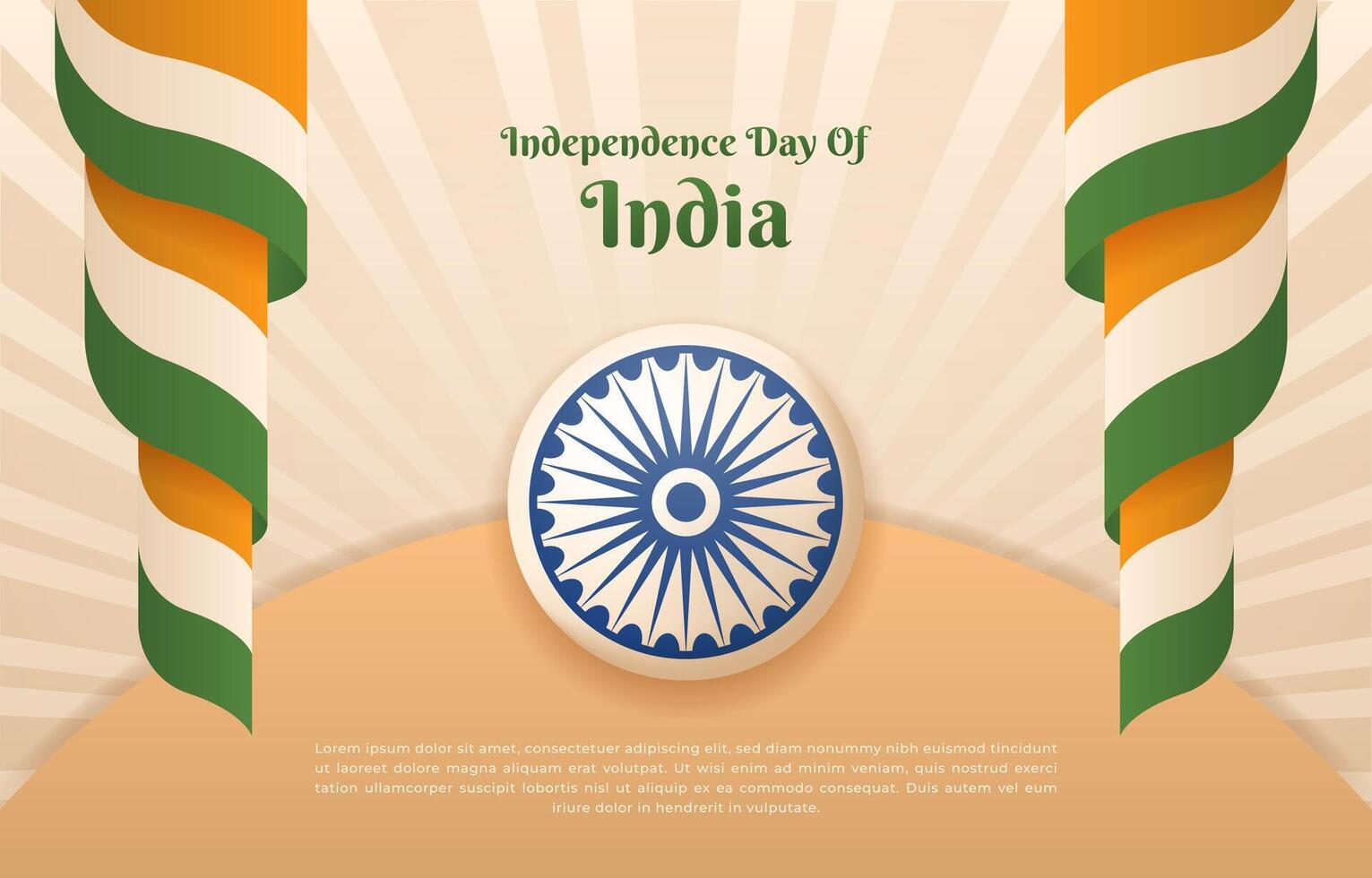 India Independence Day Background with Tricolor Wavy Flag vector
