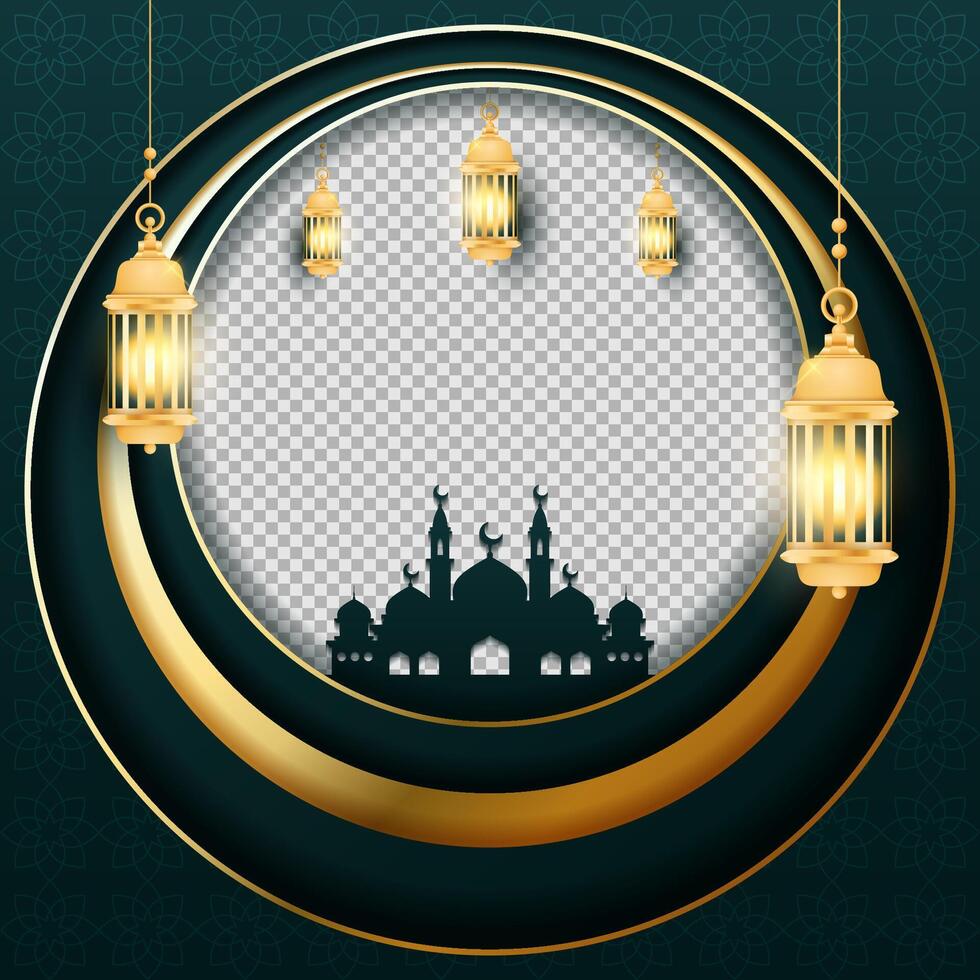 Luxury Eid al Fitr Twibbon Template vector