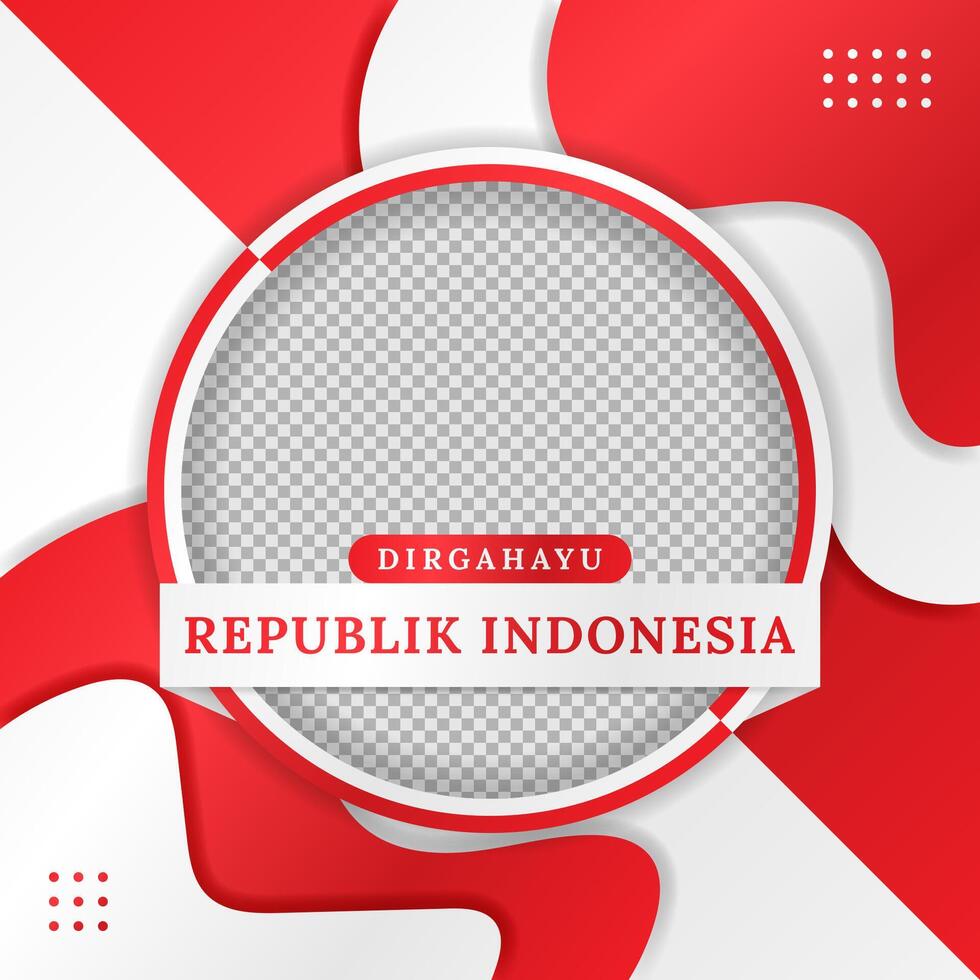 Happy Indonesia Independence Day Twibbon Luxury Background vector