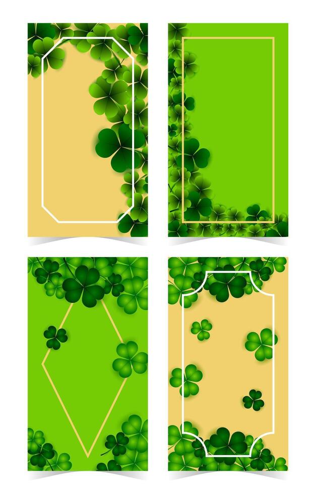 Shamrock St Patrick's Day Social Media Collection vector