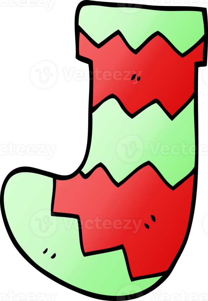 cartoon doodle christmas stocking png