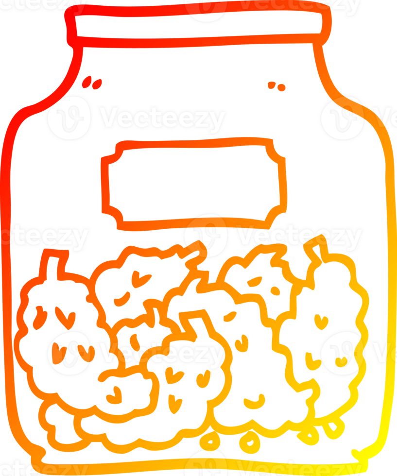 warm gradient line drawing of a cartoon cannabis dispensary jar png