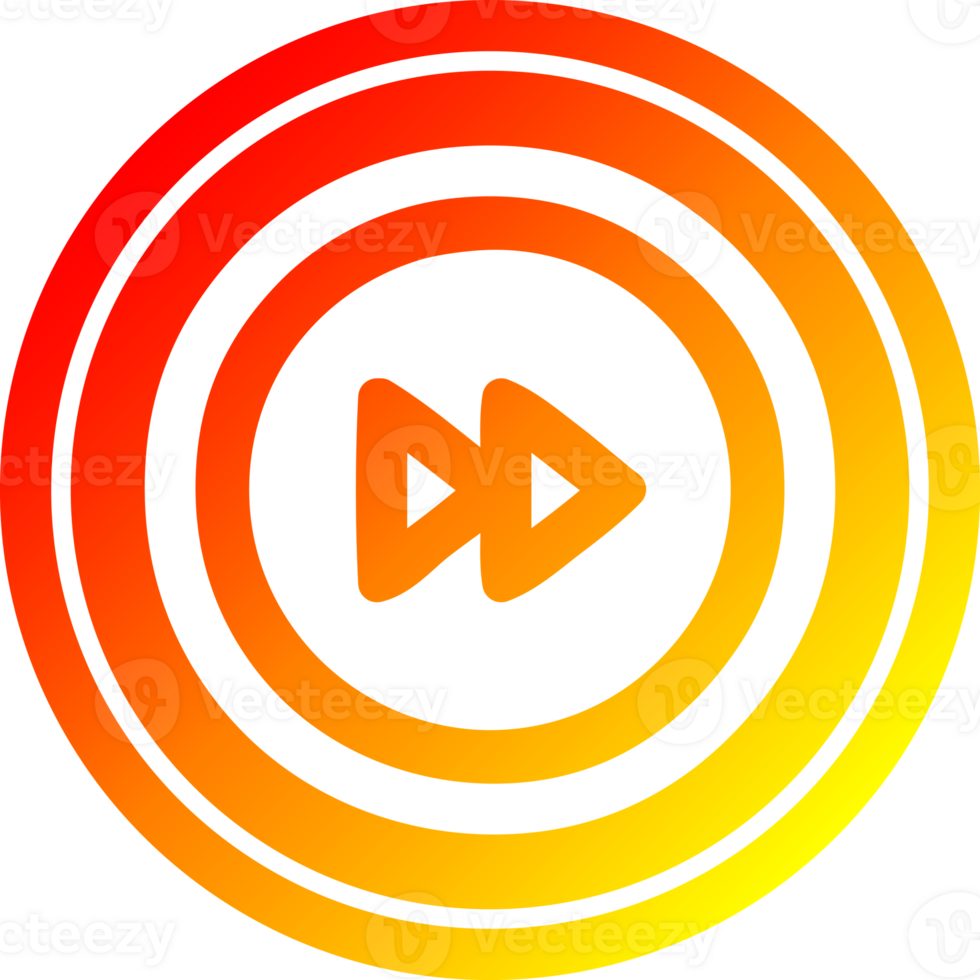 fast forward circular icon with warm gradient finish png