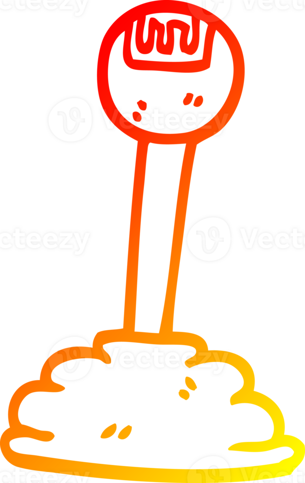 warm gradient line drawing of a cartoon gear shift png