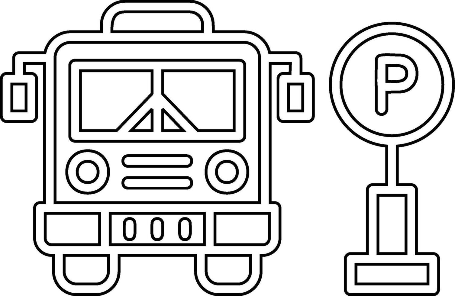 Bus Parking Vector Icon