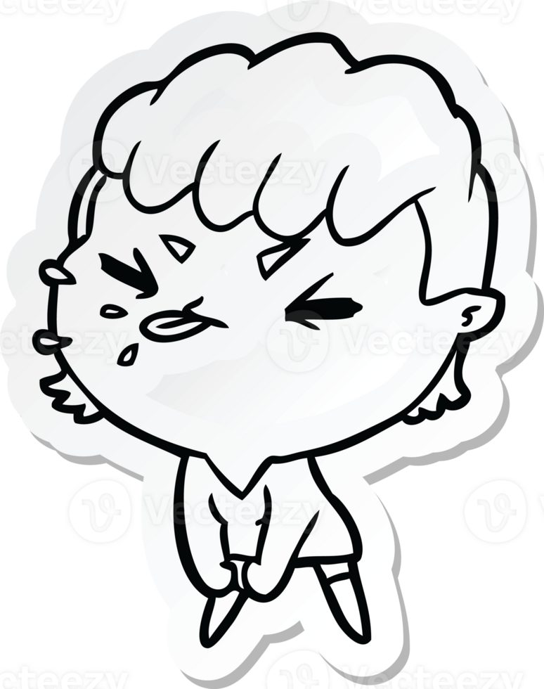 sticker of a cartoon rude girl png