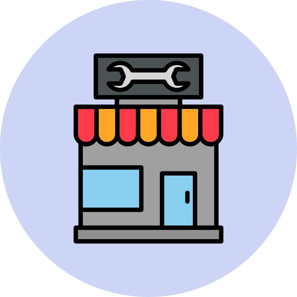 Car Repair Shop Vector Icon