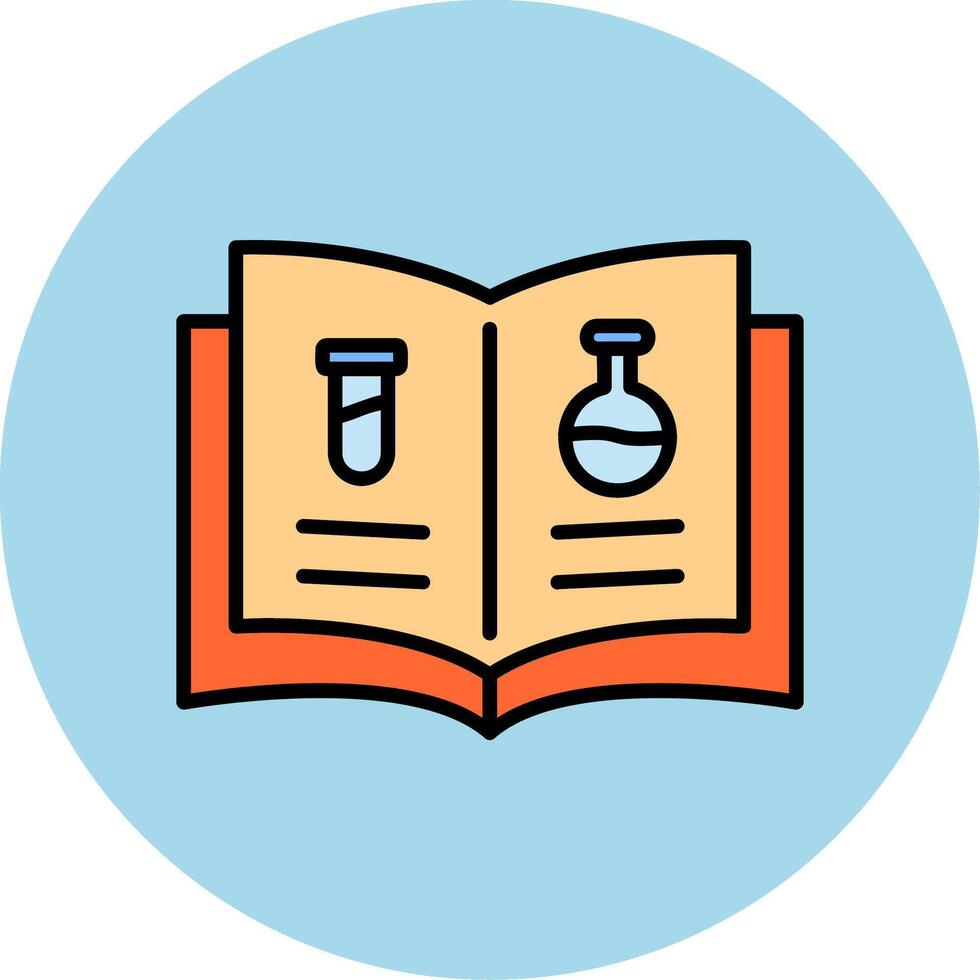 Ciencias libro vector icono