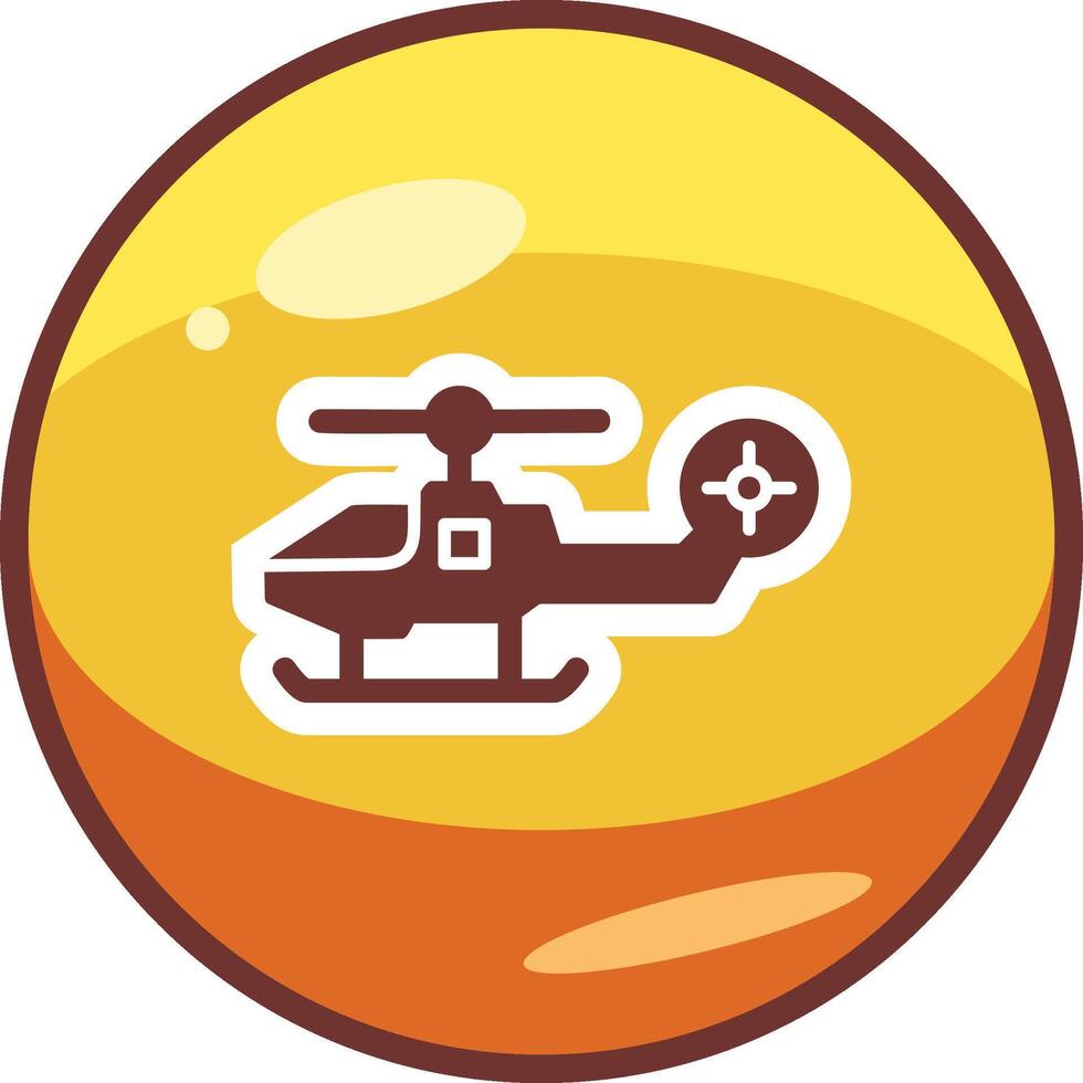 Fighter Helicopter Vector Icon