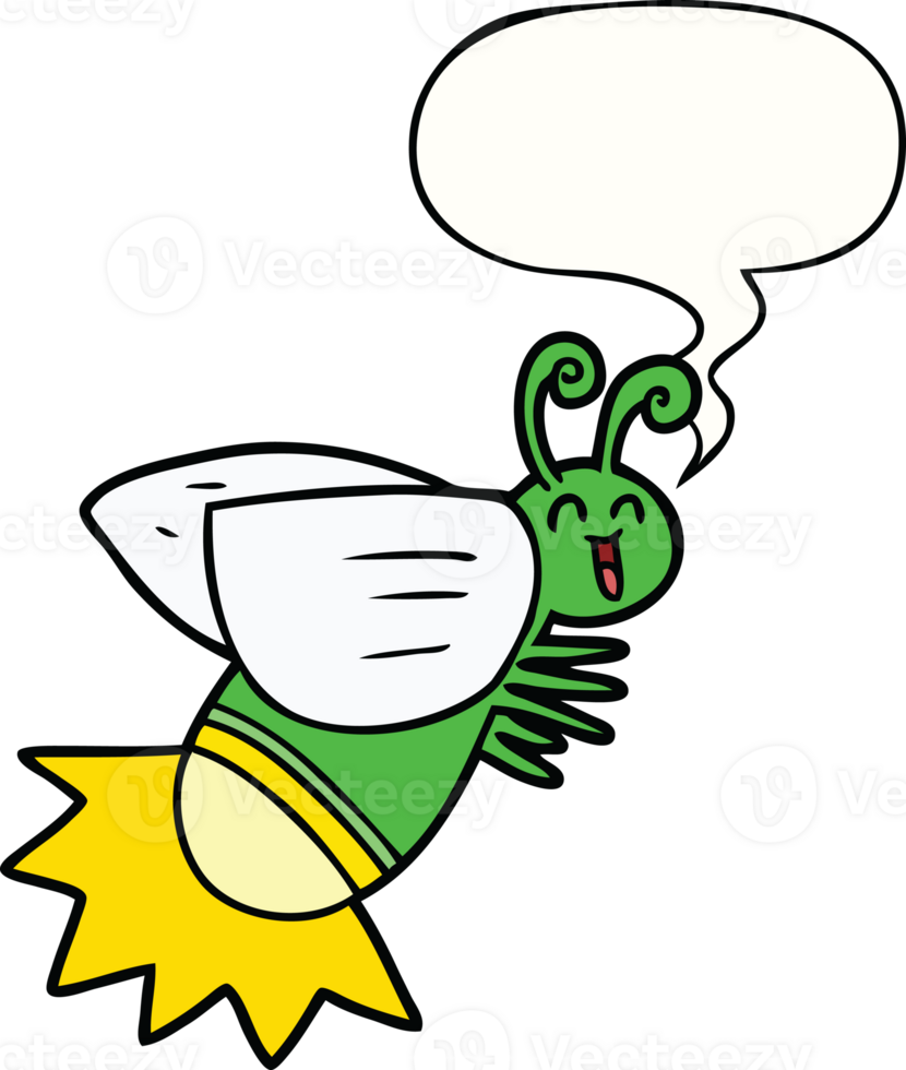cartoon glow bug with speech bubble png