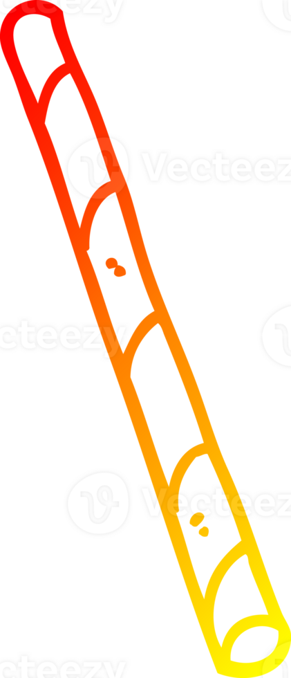 warm gradient line drawing of a cartoon striped straw png