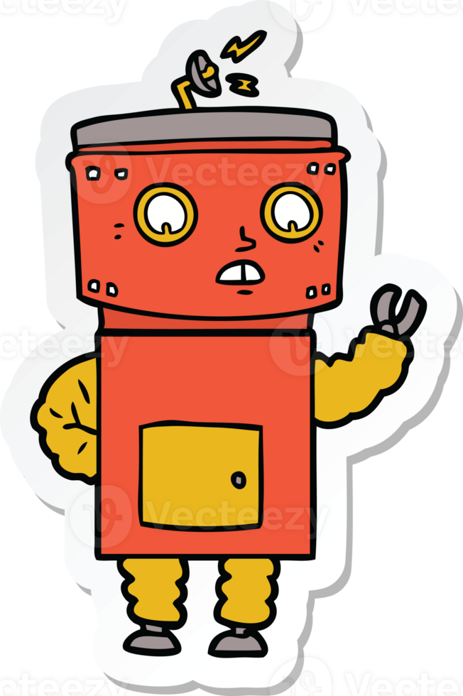 sticker of a cartoon robot png