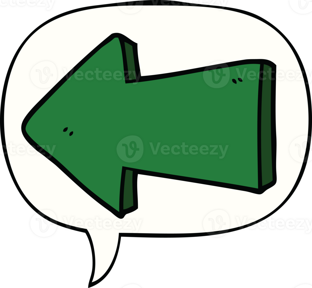 cartoon pointing arrow with speech bubble png