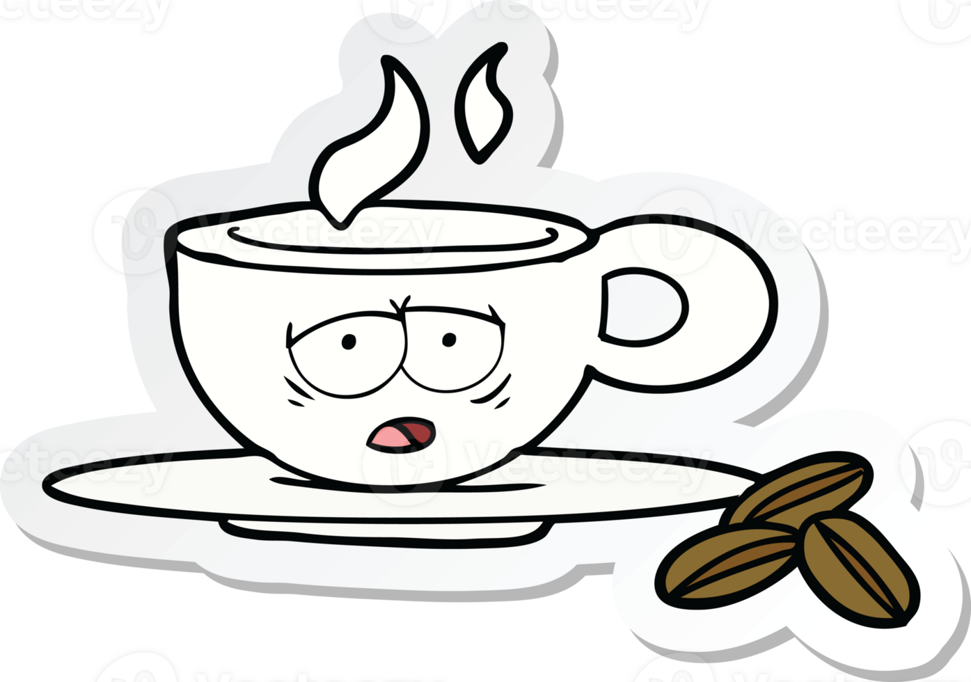 sticker of a cartoon espresso mug png