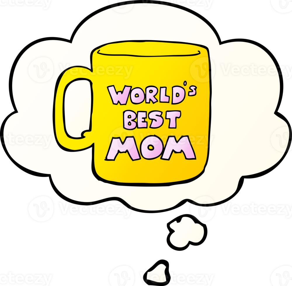 worlds best mom mug with thought bubble in smooth gradient style png