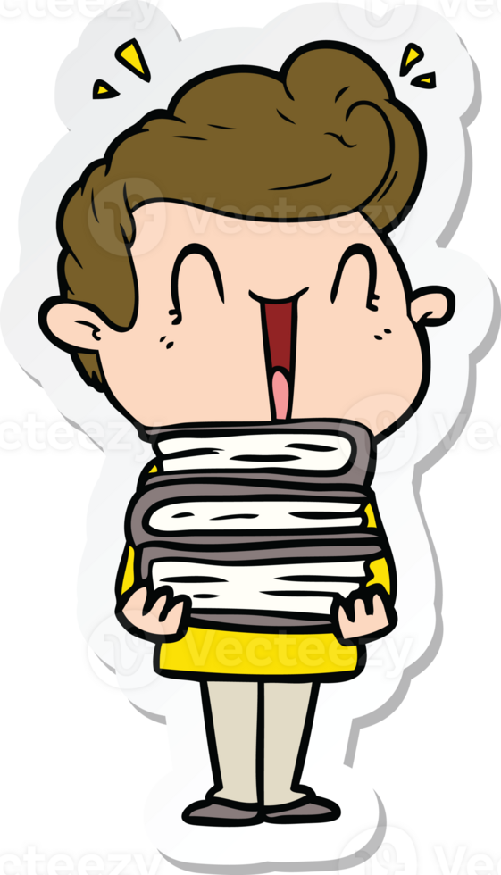 sticker of a cartoon excited man png