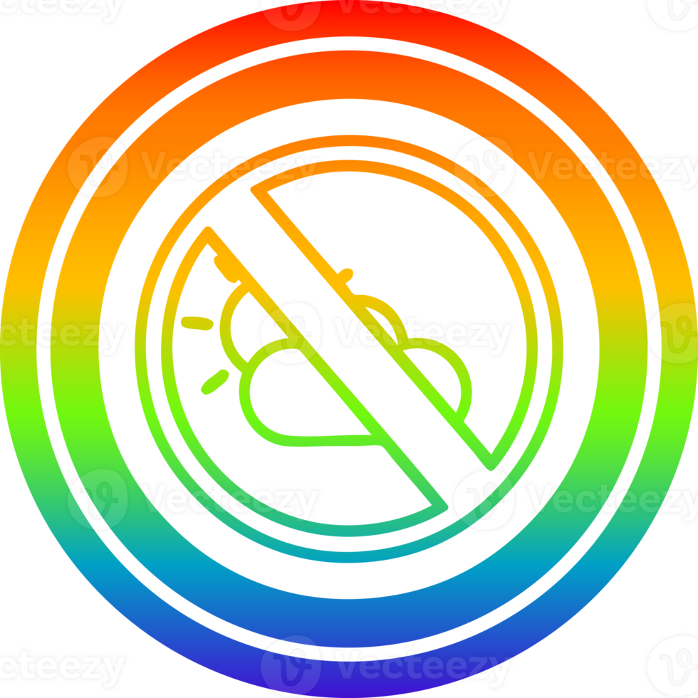 não clima circular ícone com arco Iris gradiente terminar png