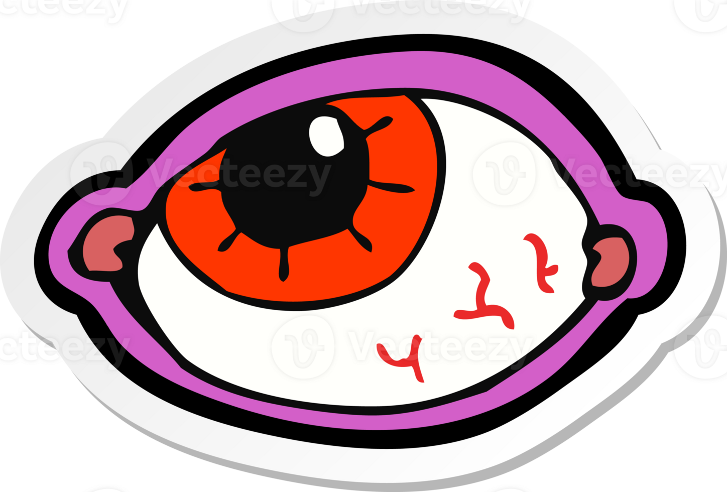 sticker of a cartoon spooky eye png
