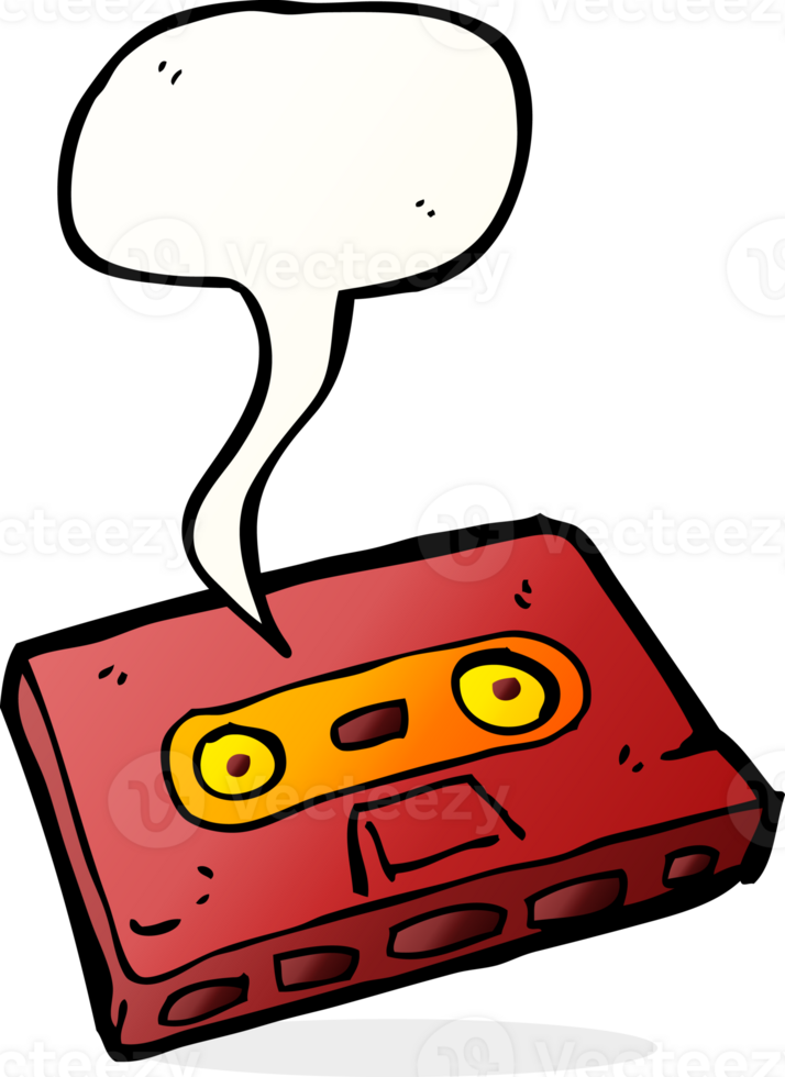 cartoon cassette tape with speech bubble png