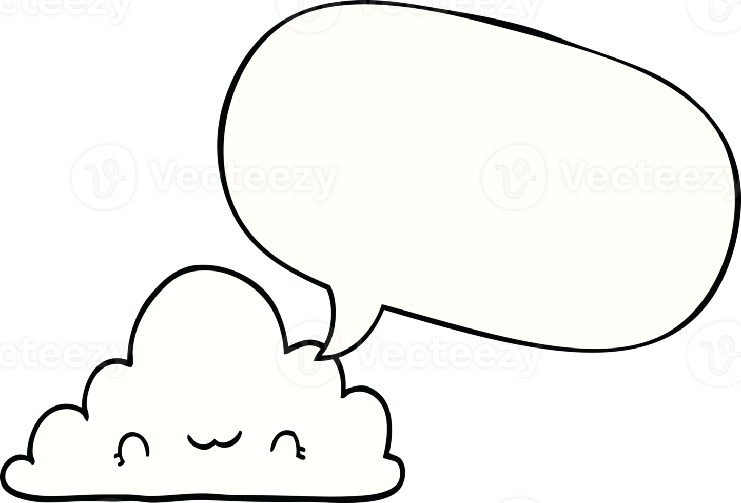 cute cartoon cloud with speech bubble png