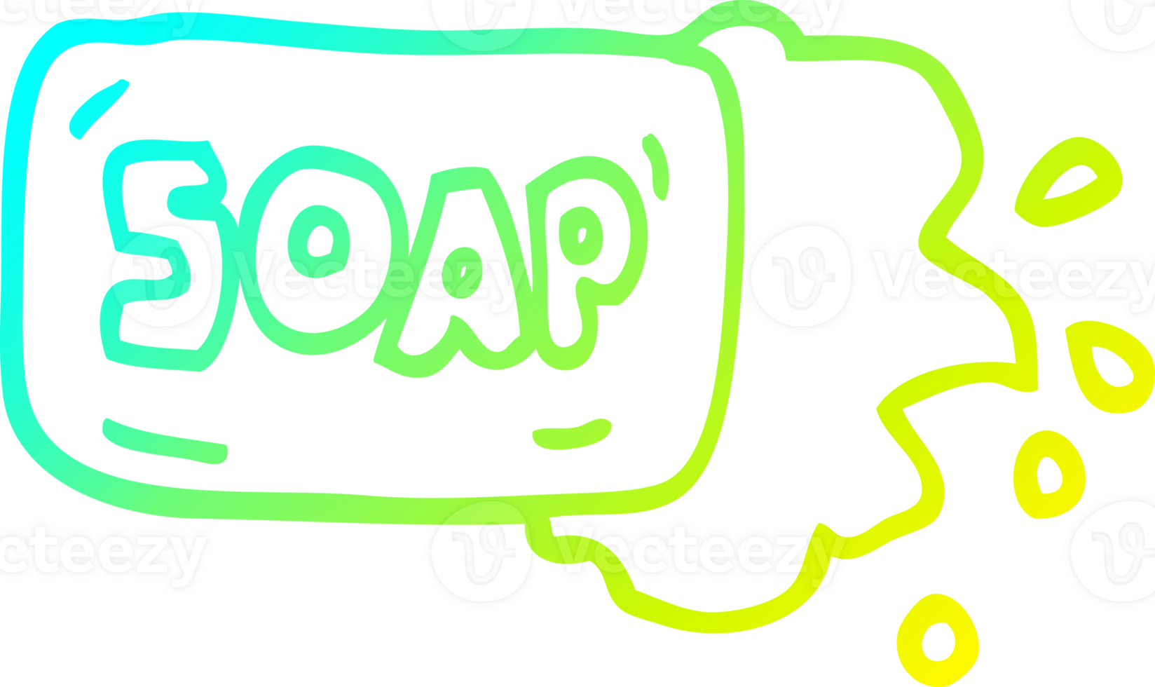 cold gradient line drawing cartoon bar of soap png