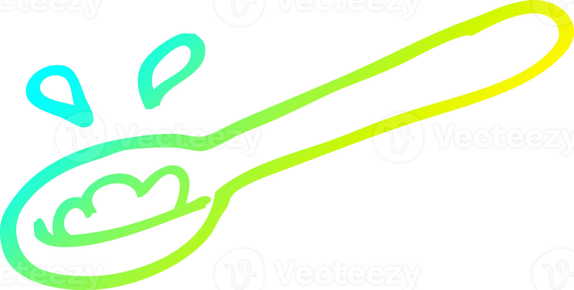 cold gradient line drawing of a cartoon ladle of food png