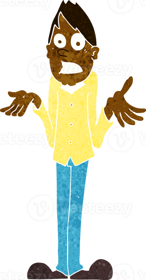 cartoon man shrugging shoulders png