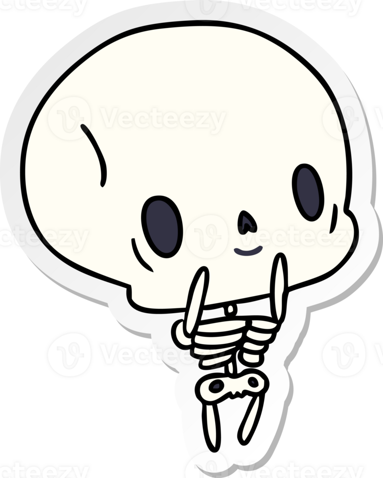 sticker cartoon kawaii cute dead skeleton png