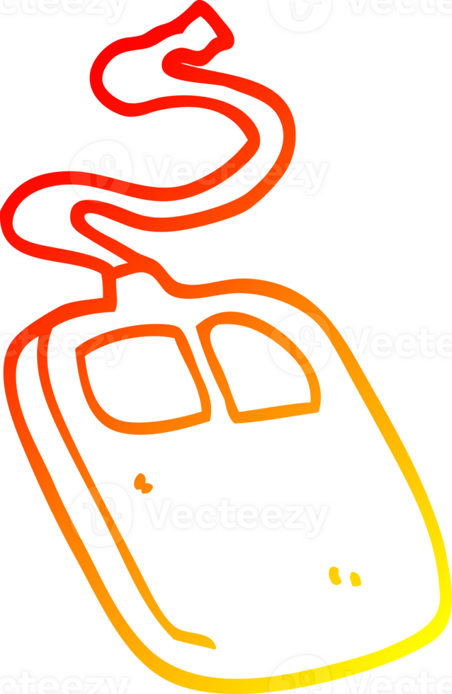 warm gradient line drawing cartoon old computer mouse png