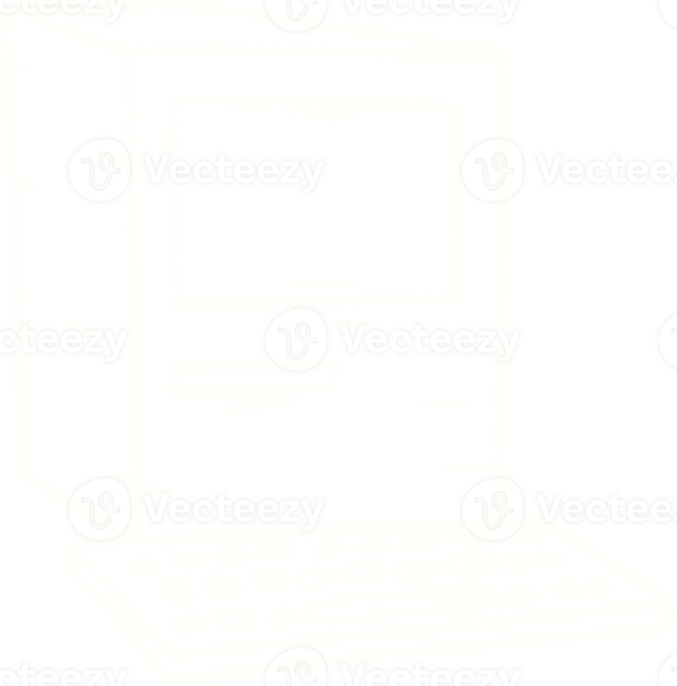 Desktop Computer Chalk Drawing png