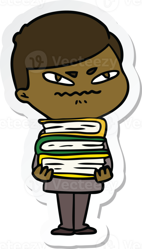 sticker of a cartoon angry man png
