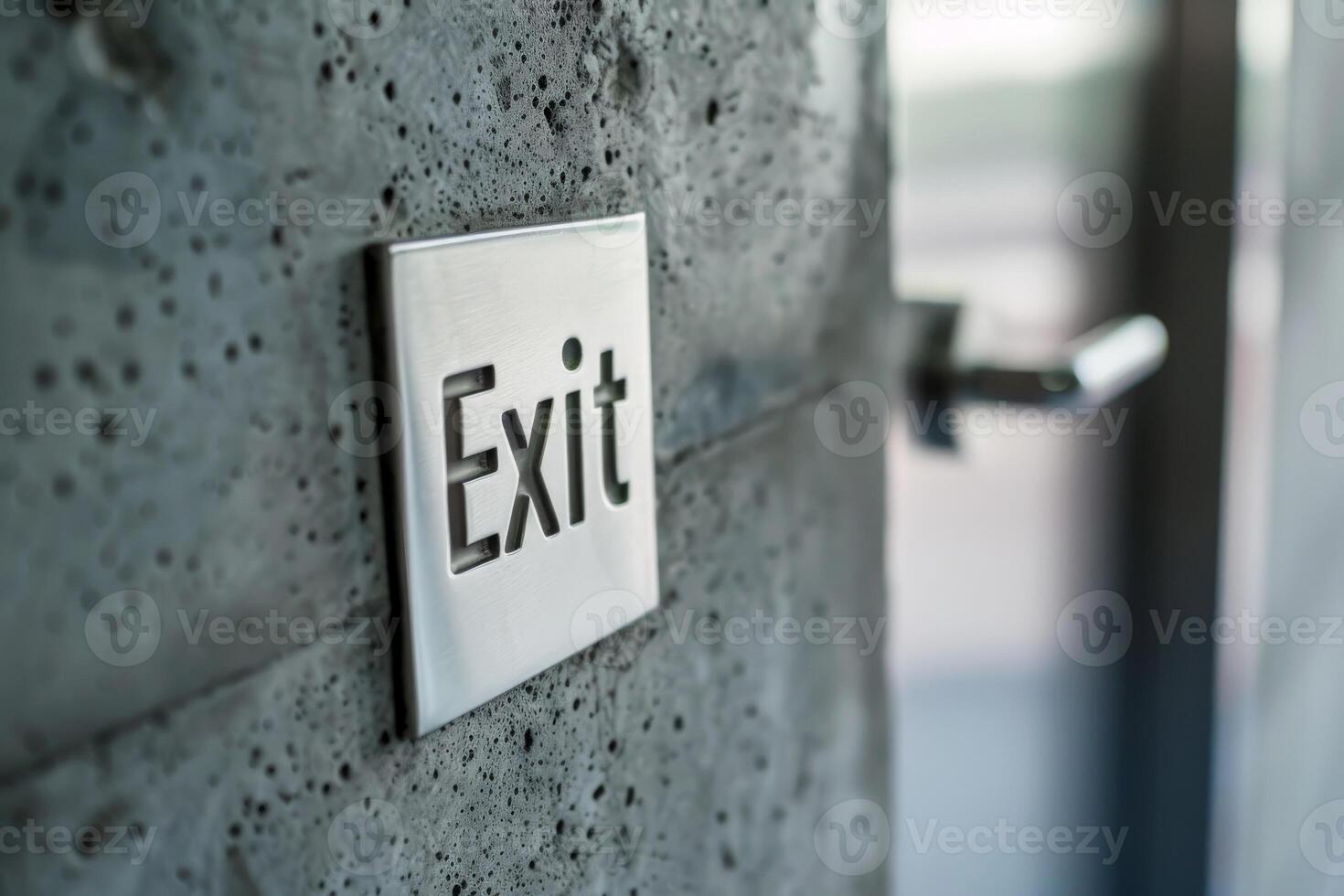 AI generated stainless metallic push button for exit .ai generative photo