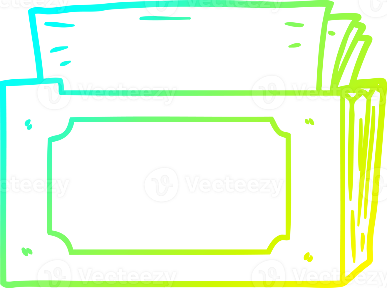 ligne de gradient froid dessinant un dossier de fichiers de dessin animé png