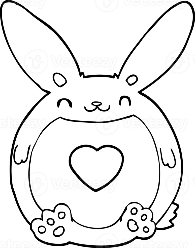 cartoon rabbit with love heart png