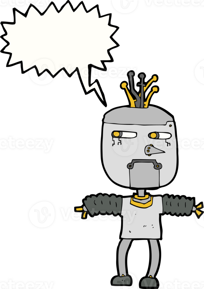 cartoon robot with speech bubble png