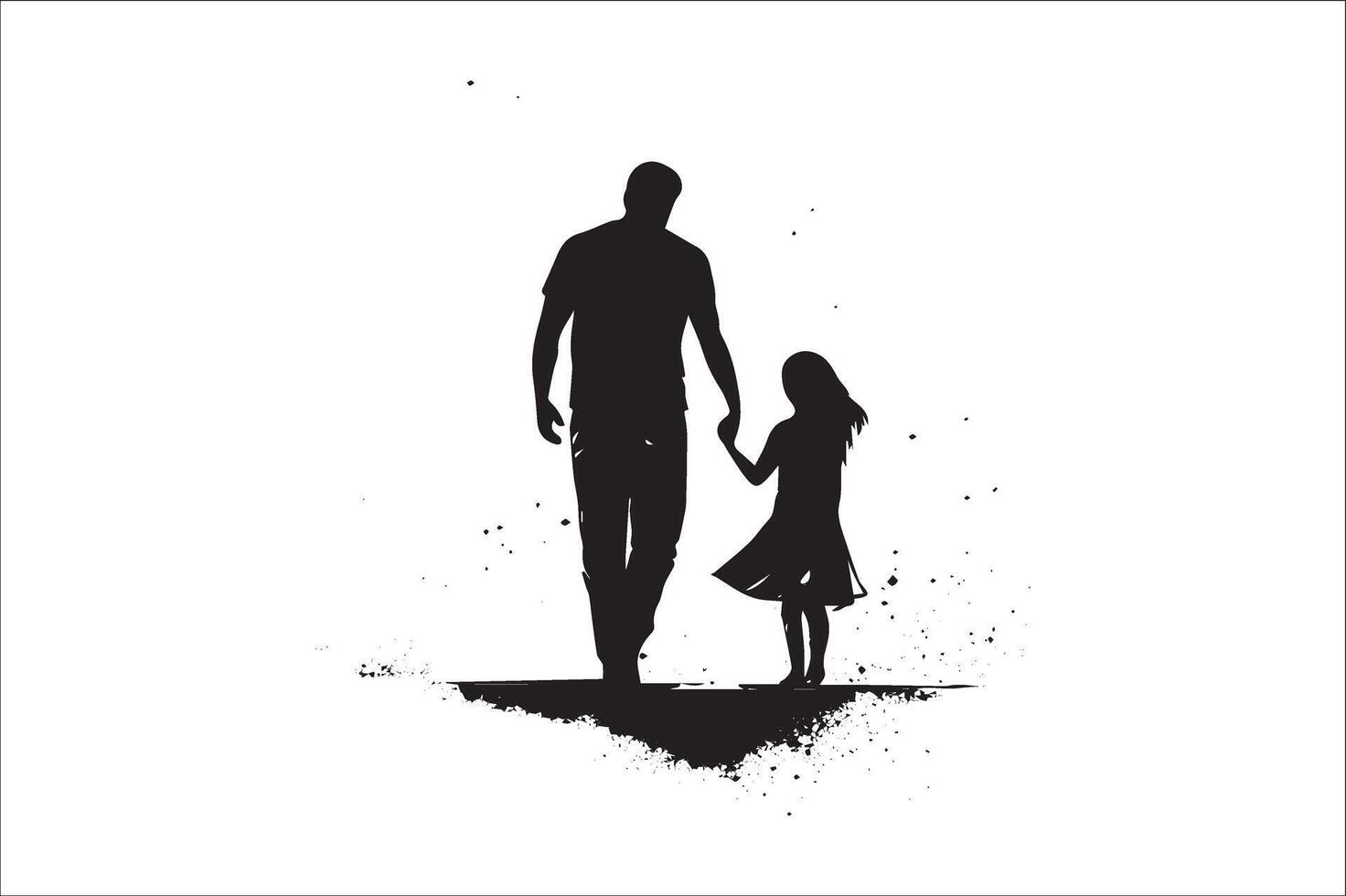 AI generated Happy Father Day Silhouette vector