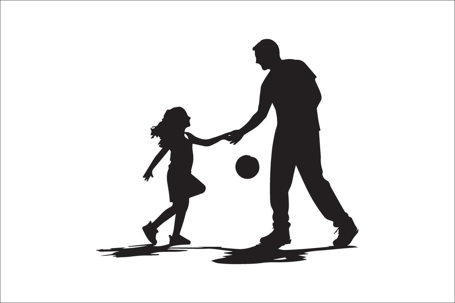 AI generated Happy Father Day Silhouette vector