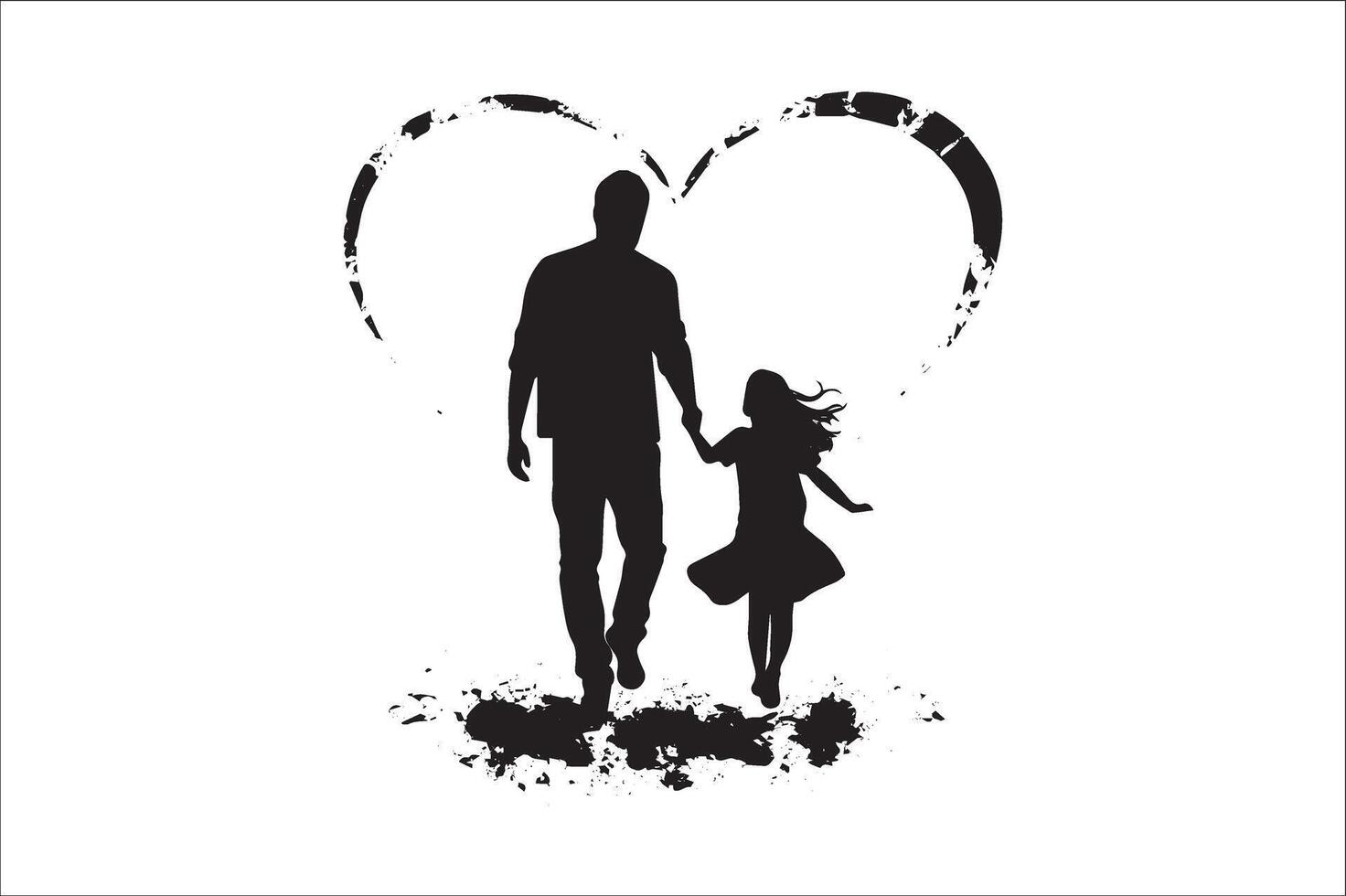 AI generated Happy Father Day Silhouette vector