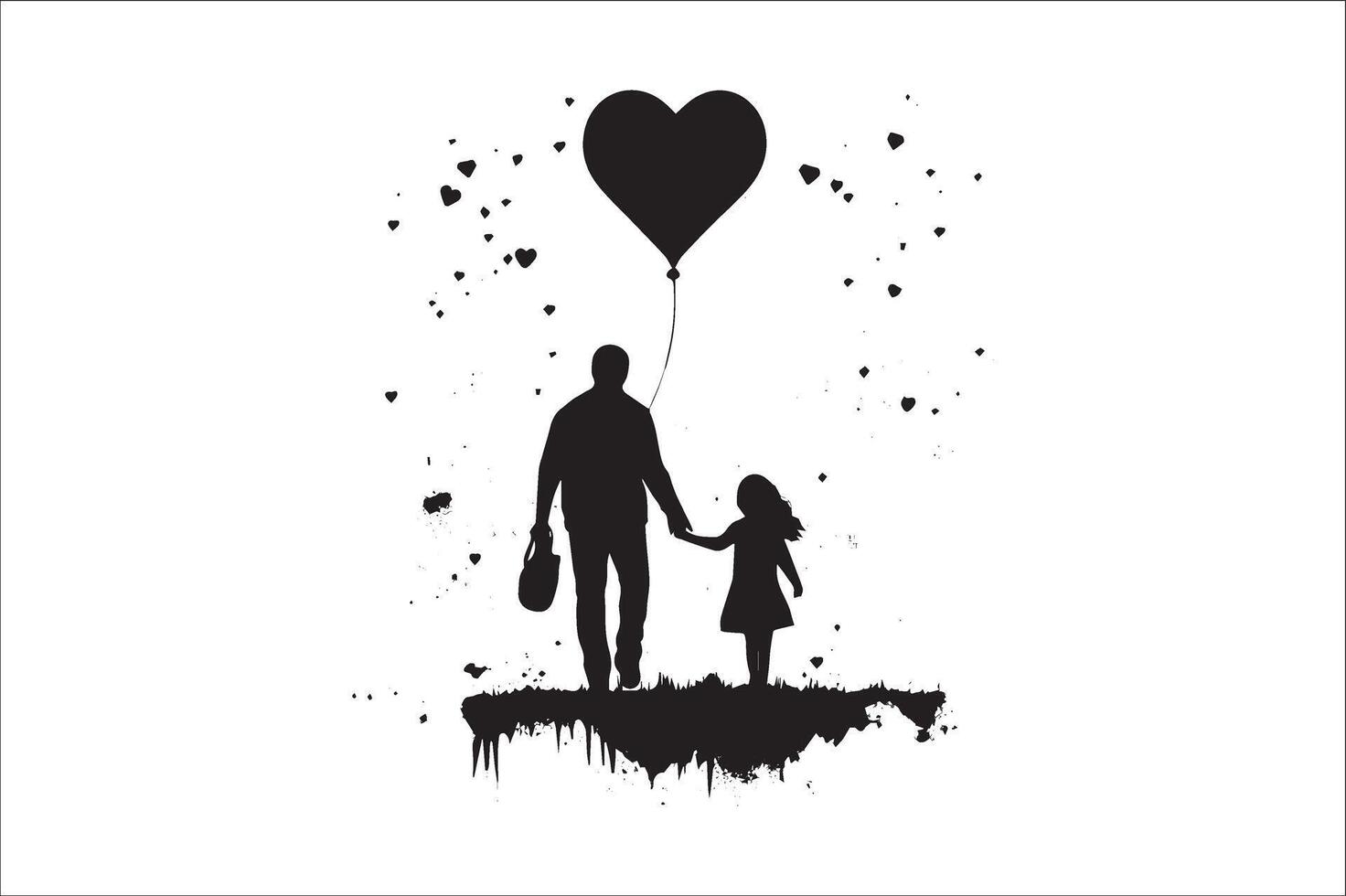 AI generated Happy Father Day Silhouette vector