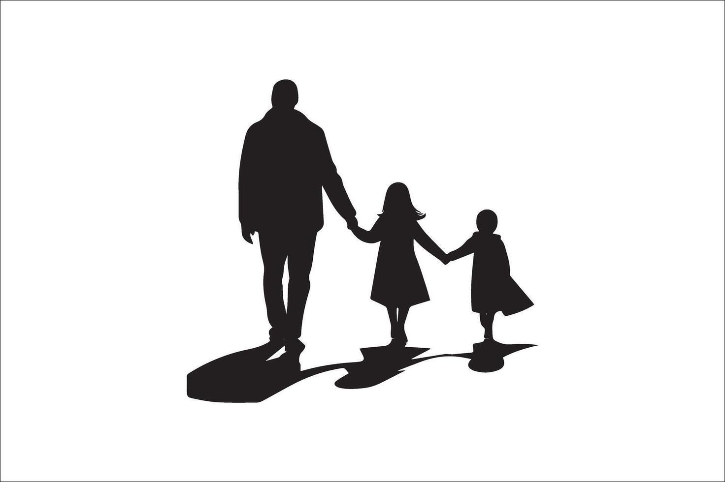 AI generated Happy Father Day Silhouette vector