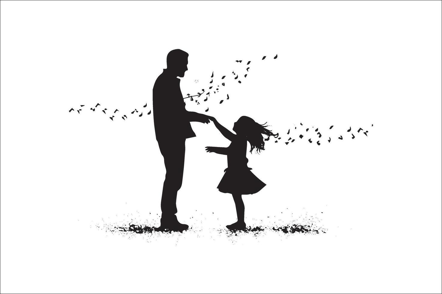 AI generated Happy Father Day Silhouette vector