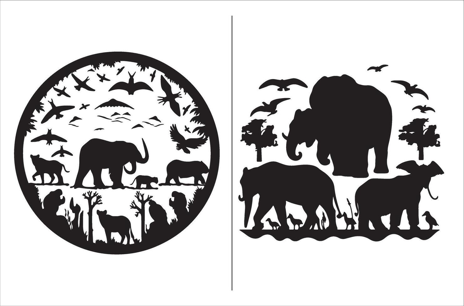 Earth Day Silhouette for creative design and print on Demand. vector