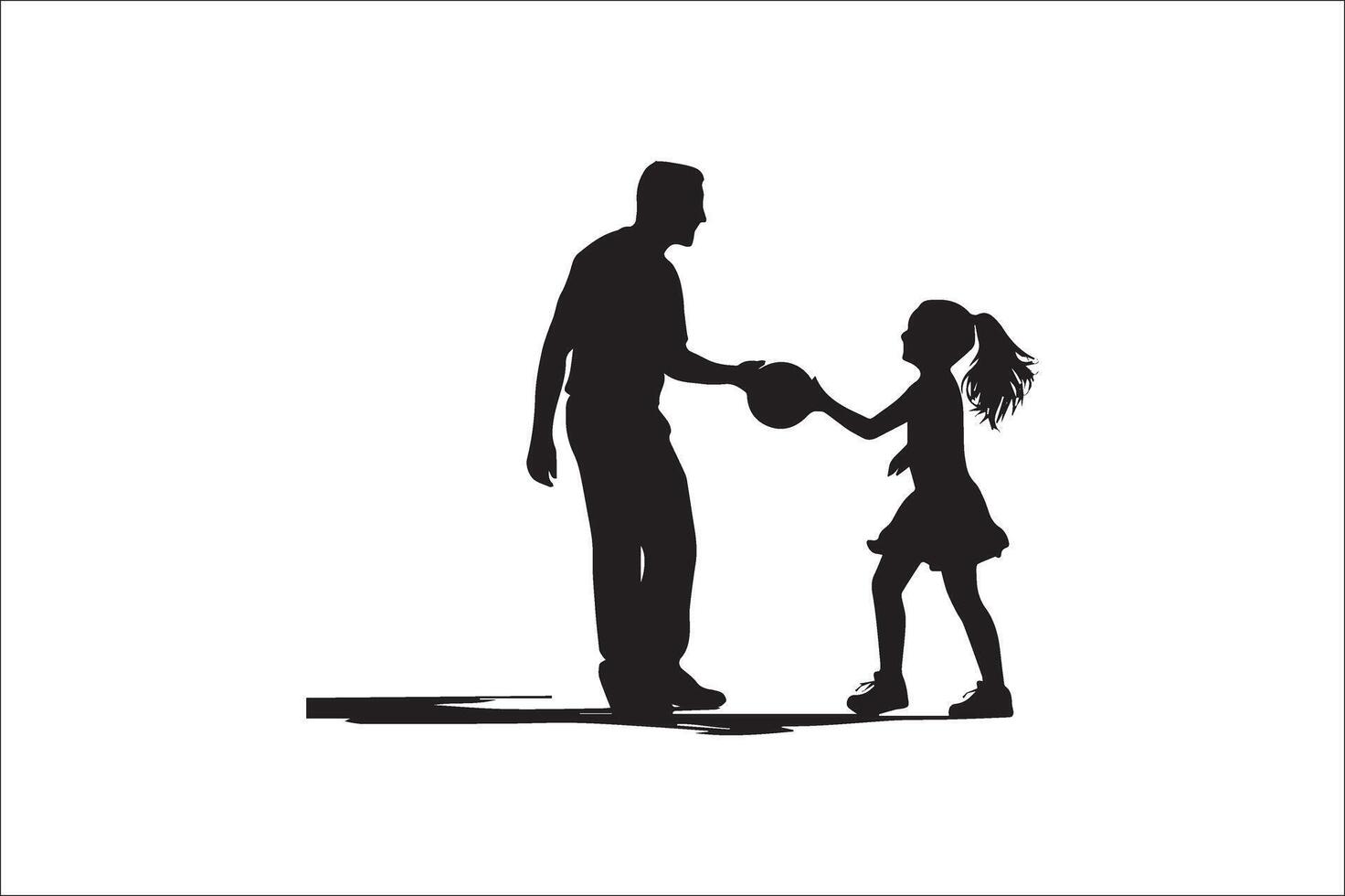 AI generated Happy Father Day Silhouette vector