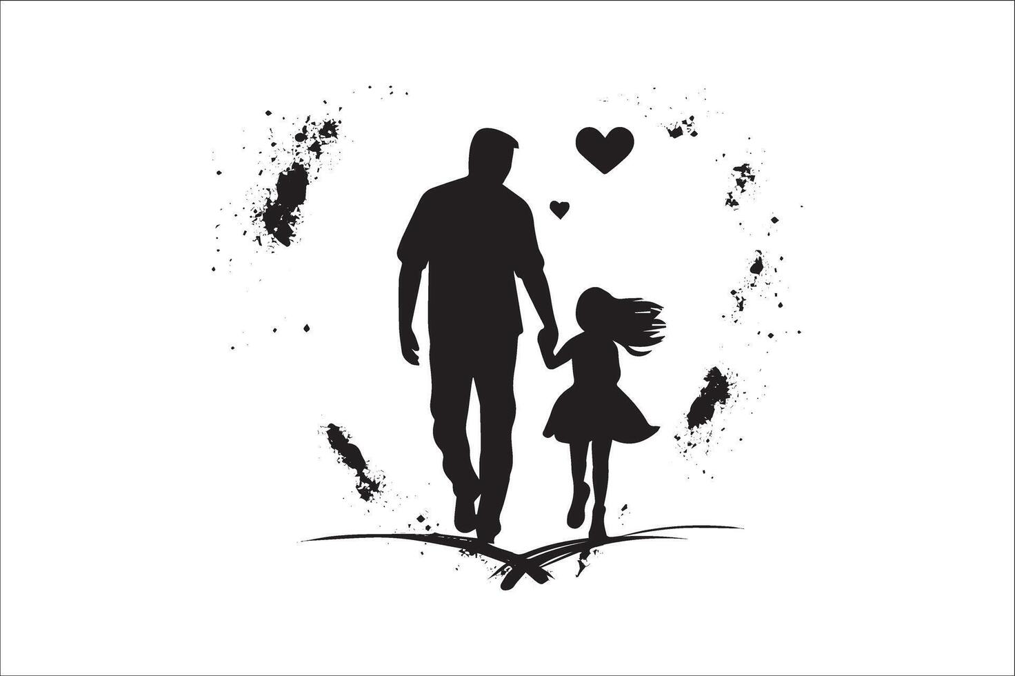 AI generated Happy Father Day Silhouette vector