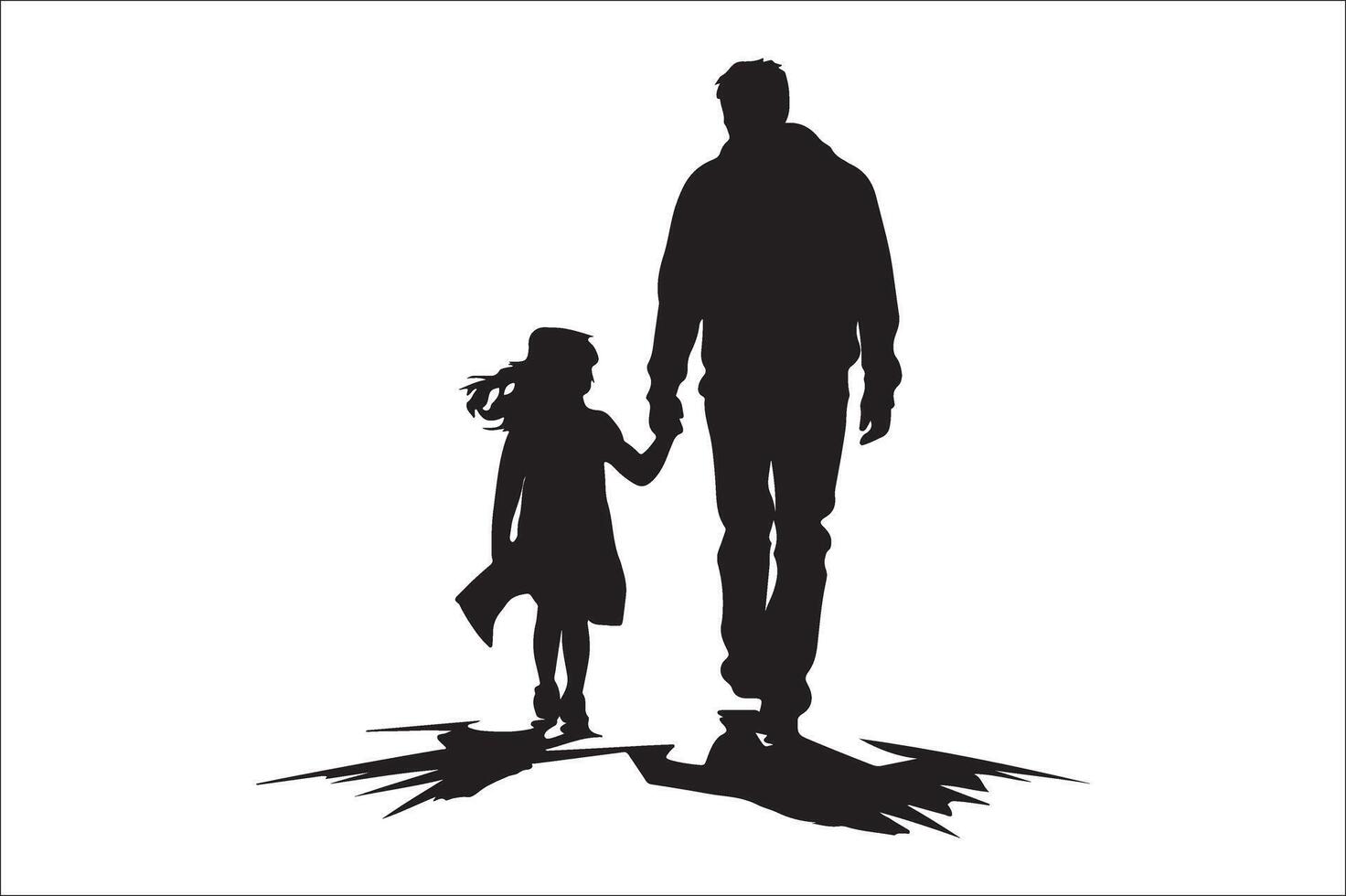 AI generated Happy Father Day Silhouette vector