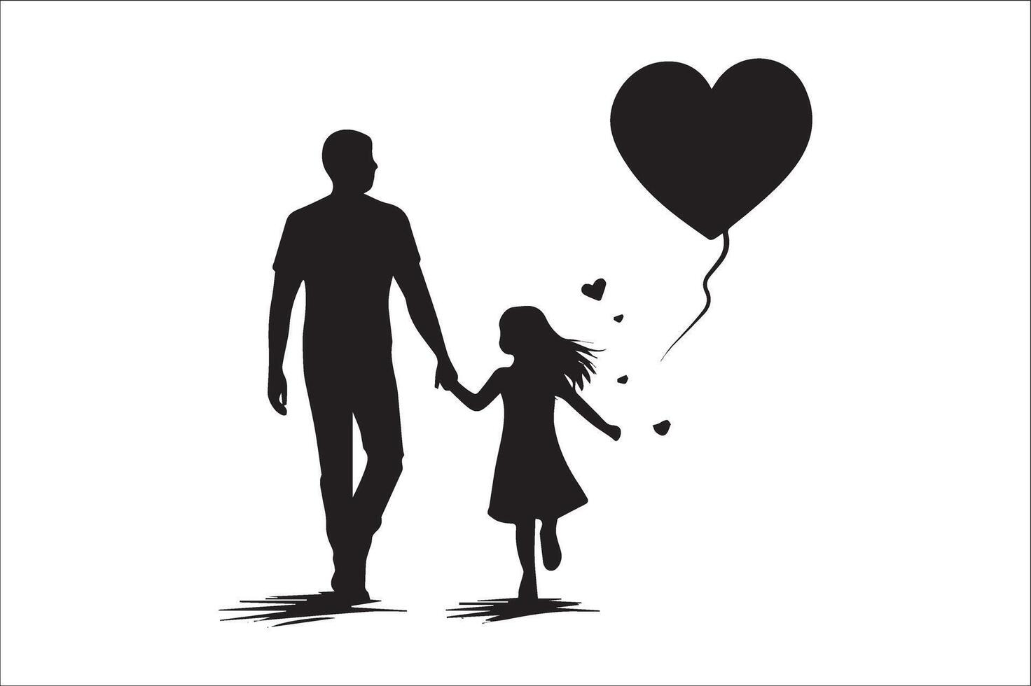 AI generated Happy Father Day Silhouette vector